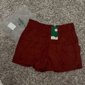 HALARA Women's High Waist Burgundy Shorts